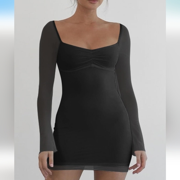 Mesh Sleeve Dress - Picture 3 of 5